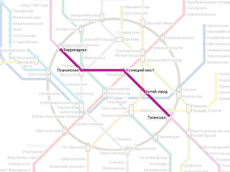 Карта таганско краснопресненской линии